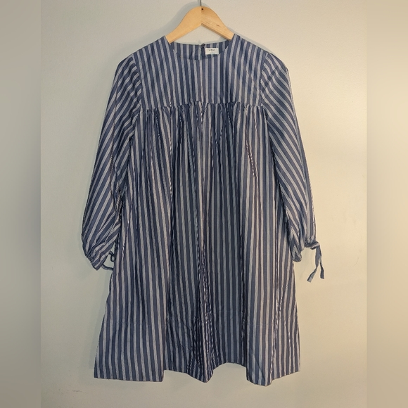 Wilfred X Aritzia Le Fou Striped Poplin Long Sleeve Dress Size XS - Picture 2 of 7